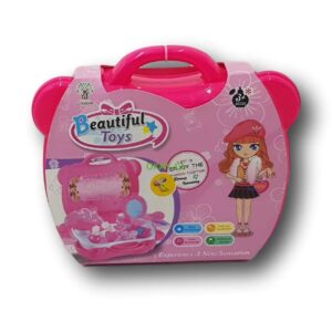 Set de belleza de juguete en maletín color rosado - Imagen 1
