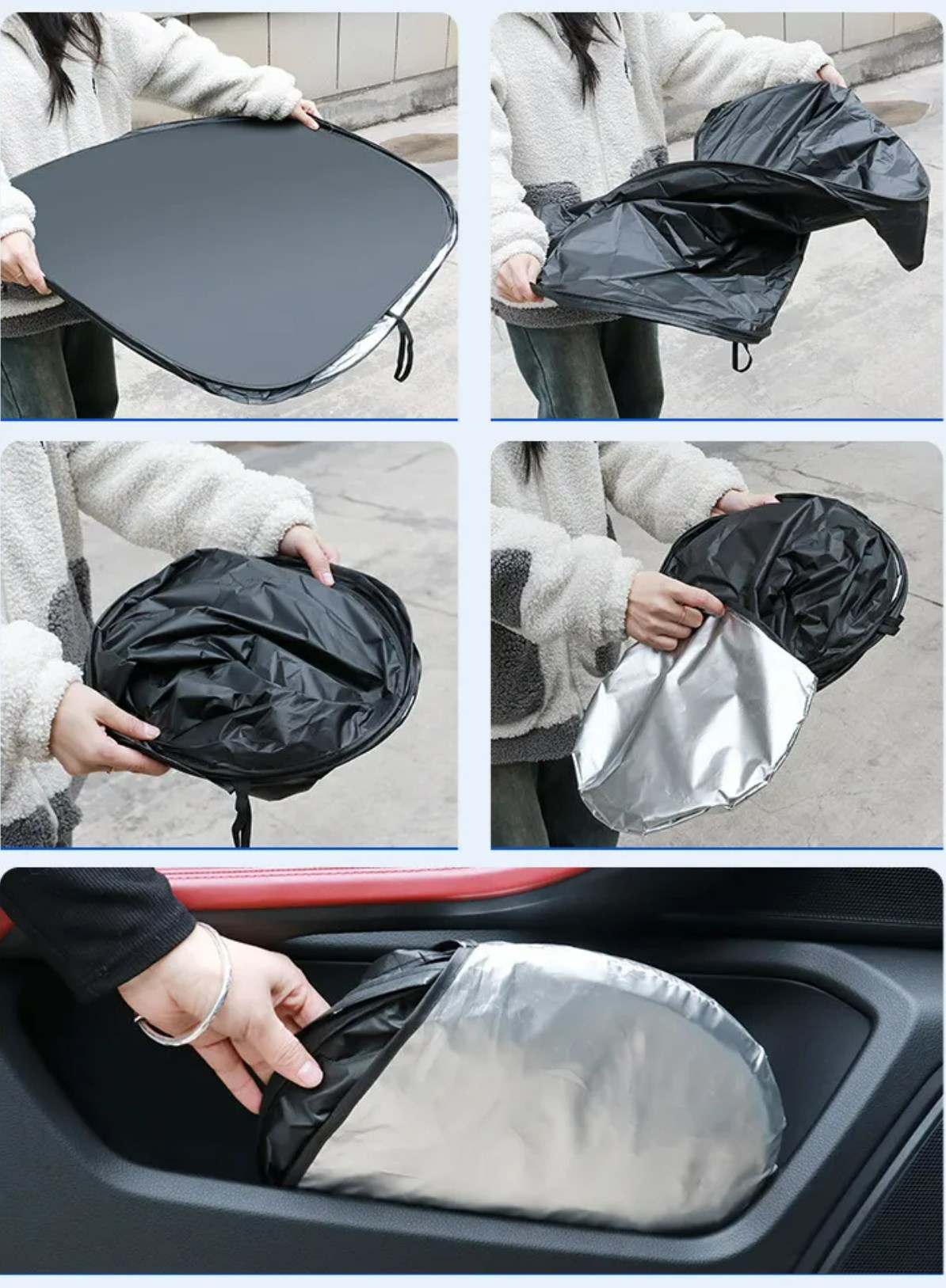 Quitasol Auto Parasol Parabrisa Sombrilla - Imagen 4