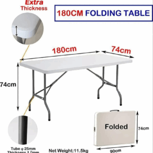 Mesa Plegable 180cm Portátil Maleta Multiusos Camping - Imagen 2